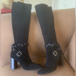 Black Ankle Boots with Braided Strap